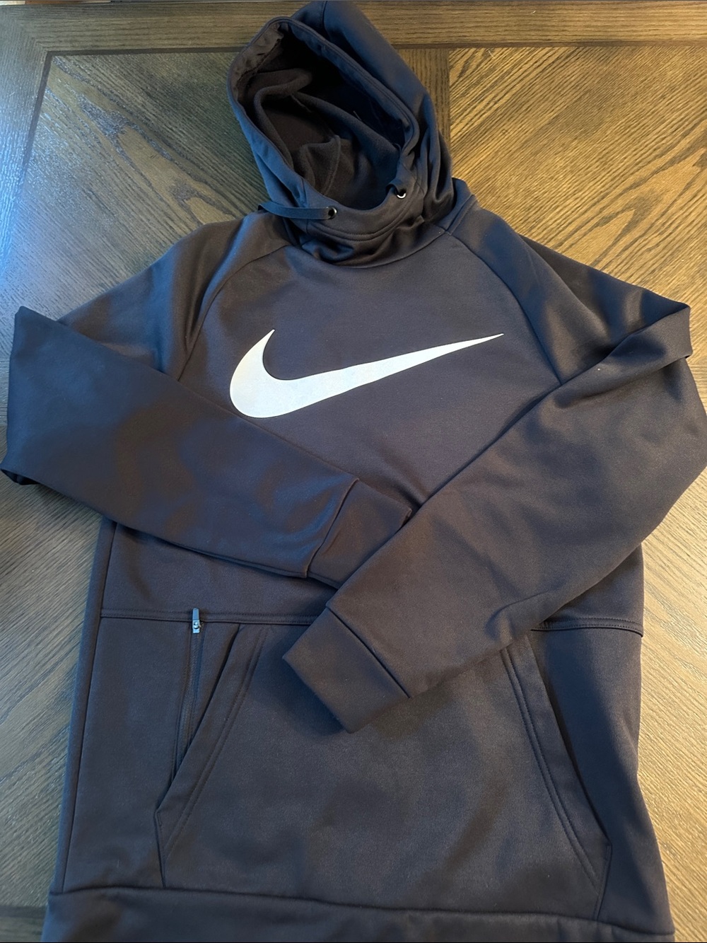 Nike Men's Navy Performance Hoodie [Therma-Fit] with White Swoosh